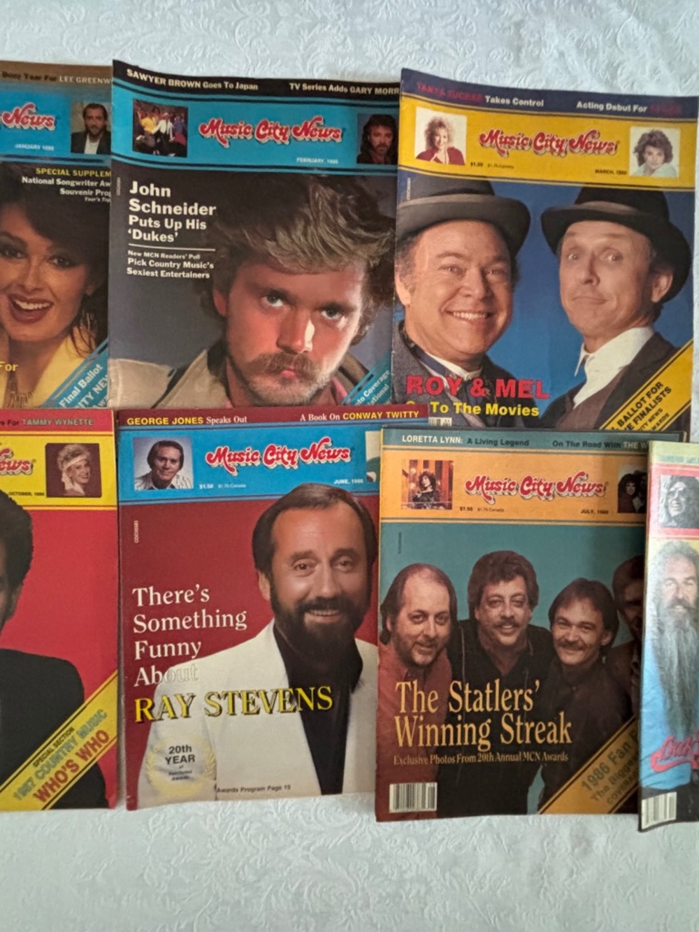 8 Music City News Magazines from 1986